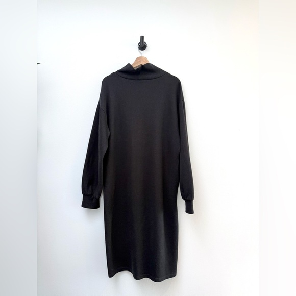 Smash + Tess The Sweater Dress Black Cozy  Midi Mockneck Dress Medium - Picture 6 of 12